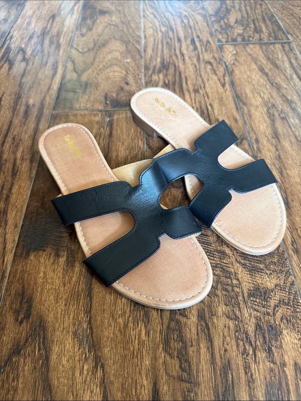 NWOT!  Coach and Four Made in Italy Black Slide Sandals, size 8